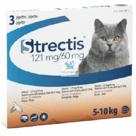 CEVA Antiparasitic Pipettes Strectis Cat 5-10 Kg, Fipronilo 121 Mg/ (S) Metredene 60 Mg, Box 3 Pipettes 1 CEVA Antiparasitic Pipettes Strectis Cat 5-10 Kg, Fipronilo 121 Mg/ (S) Metredene 60 Mg, Box 3 Pipettes