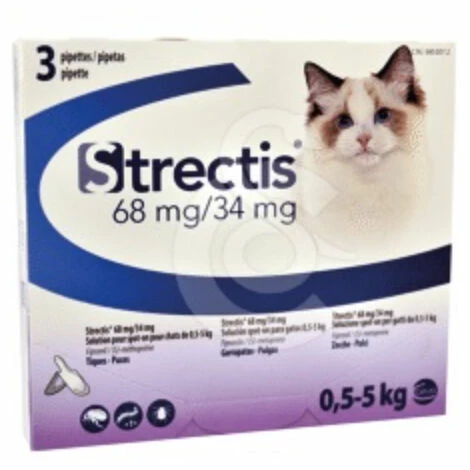 CEVA Antiparasitic Pipettes Strectis Cat 0-5 Kg, Fipronilo 68 Mg/ (S) Metaprene 34 Mg, Box 3 Pipettes 1 CEVA Antiparasitic Pipettes Strectis Cat 0-5 Kg, Fipronilo 68 Mg/ (S) Metaprene 34 Mg, Box 3 Pipettes
