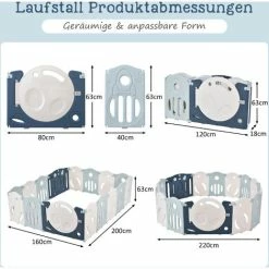 Box Per Bambini Pieghevole Con Altalena, Scivolo E Canestro Da Basket Per Bambini 6 Mesi-6 Anni 160x200x63 Cm - Blu 9 Box Per Bambini Pieghevole Con Altalena, Scivolo E Canestro Da Basket Per Bambini 6 Mesi-6 Anni 160x200x63 Cm - Blu -COSTWAY shop 75424828 5