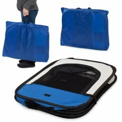 Cucciolo Box Pieghevole Tessuto Pet Box Cucciolo Gatto Coniglio Maiale Box Gabbia Kennel Tenda, 8 Pannelli, Blu -COSTWAY shop 76374841 3