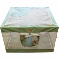 Box Per Animali Domestici Tenda A Rete Pieghevole Per Cani Con Borsa Per Il Trasporto Per Gattini, Gatti, Cuccioli, Cani (verde Militare, L)