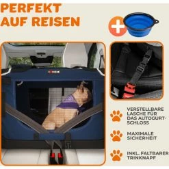 CADOCA Box Per Il Trasporto Di Cani Gatti Trasportino Per Animali Per Auto Grigio Diverse Grandezze M - Navy Blau (de) -COSTWAY shop 77563271 4
