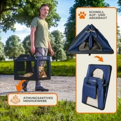 CADOCA Box Per Il Trasporto Di Cani Gatti Trasportino Per Animali Per Auto Grigio Diverse Grandezze M - Navy Blau (de) -COSTWAY shop 77563271 5
