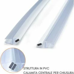 ZIK Guarnizione Magnetica Box Doccia Vetro 6-8 Mm Ricambio Verticale - 200 Cm - Black - Trasparent -COSTWAY shop 79651577 4
