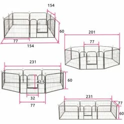 Recinto Per Cuccioli, Forma Ottagonale - Recinto Per Cani, Box Per Cani, Gabbia Per Cani - 60 Cm -COSTWAY shop 8009569 5