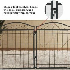 8 Pannelli Recinzione In Metallo Per Cani Grandi Recinto Box Cani Gatti Gioco Cucciolo Alto 80cm -COSTWAY shop 80694468 4