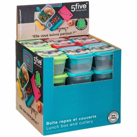 Lunch Box + Posate - Turchese - 5 Five Simply Smart 2 Lunch Box + Posate - Turchese - 5 Five Simply Smart - immagine 2