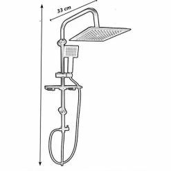 Colonna Doccia Moderna Saliscendi Con Soffione Quadrato Doccetta Telefono E Portasapone Per Box Doccia Nero 9 Colonna Doccia Moderna Saliscendi Con Soffione Quadrato Doccetta Telefono E Portasapone Per Box Doccia Nero -COSTWAY shop 86643068 5