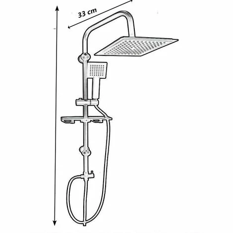Colonna Doccia Moderna Saliscendi Con Soffione Quadrato Doccetta Telefono E Portasapone Per Box Doccia Nero 5 Colonna Doccia Moderna Saliscendi Con Soffione Quadrato Doccetta Telefono E Portasapone Per Box Doccia Nero - immagine 5