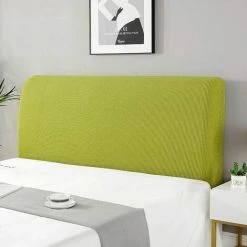 Copri Testata Letto, Copri Testata Letto Box Spring Trapuntato Tinta Unita Parapolvere Copricapo Elastico All-inclusive Copri Testata Cameretta Imitazione Giallo Smeraldo Pull 120-140