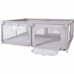 Dimensioni Box Per Bambini 1,51,8 M Con Tappetino 2 Anelli Appesi + Tappetino Con Motivo Animale (grigio) -COSTWAY shop 92854890 3