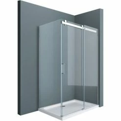 Doporro® Box Doccia 90x130x195cm, Cabina Doccia Con Porta Scorrevole Vetro Di Sicurezza ESG Vetro Trasparente Incluso Rivestimento Facile Da Pulire Ravenna17k