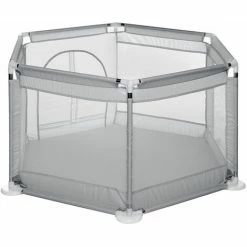 Barriera Per Box Per Bambini A 6 Pannelli Centro Attività Per Bambini Grigio