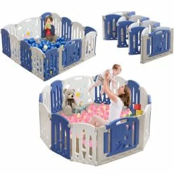 Box Per Neonati Centro AttivitĂ Pieghevole In Plastica Con Porta E Tavola Giocattolo, Parco Giochi Di Sicurezza Per Bambini, Bianco E Blu (14 Pezzi) HENGMEI 7 Box Per Neonati Centro AttivitĂ Pieghevole In Plastica Con Porta E Tavola Giocattolo, Parco Giochi Di Sicurezza Per Bambini, Bianco E Blu (14 Pezzi) HENGMEI -COSTWAY shop 96810209 3