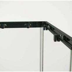 Box Doccia Angolare Profili Black In Vetro Temperato Fasciato 6mm H190 70x70 -COSTWAY shop 97116315 4
