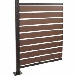 Pannello Supplementare Recinzione Frangivista Bidoni Box Rifiuti HWC-K57 Alluminio Polywood 130x100x6cm Marrone