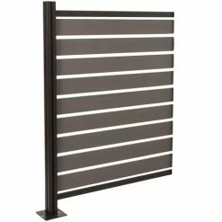 Pannello Supplementare Recinzione Frangivista Bidoni Box Rifiuti HWC-K57 Alluminio Polywood 130x100x6cm Grigio