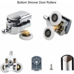 MINKUROW Rullo Per Porta Della Doccia Da 8 Pezzi, Rullo Per Porta Della Doccia Scorrevole Da 23 MM, Doppi Rulli Per Box Doccia, 4 Superiori E 4 Inferiori -COSTWAY shop 97204023 3