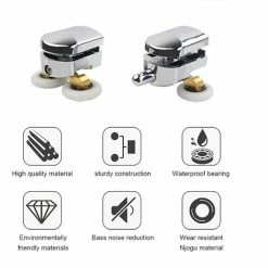 MINKUROW Rullo Per Porta Della Doccia Da 8 Pezzi, Rullo Per Porta Della Doccia Scorrevole Da 23 MM, Doppi Rulli Per Box Doccia, 4 Superiori E 4 Inferiori -COSTWAY shop 97204023 4