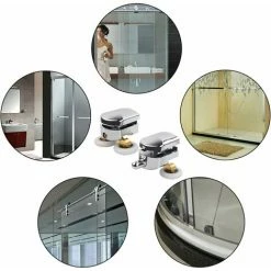 MINKUROW Rullo Per Porta Della Doccia Da 8 Pezzi, Rullo Per Porta Della Doccia Scorrevole Da 23 MM, Doppi Rulli Per Box Doccia, 4 Superiori E 4 Inferiori -COSTWAY shop 97204023 5