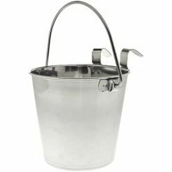 Secchiello Per Box In Acciaio Inox Con Manico E Supporto Per Cani: M